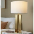 thumbnail image 3 of Cosmo 28" Metal Table Lamp, Desk Lamp, Table Lamp for Bedroom, Table Lamp for Nightstand, Small Table Lamp for Living Room (Antique Brass), 3 of 6