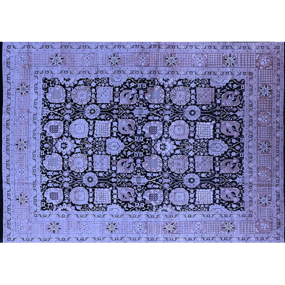 Ahgly Company Indoor Rectangle Oriental Blue Industrial Area Rugs, 2' x 5'