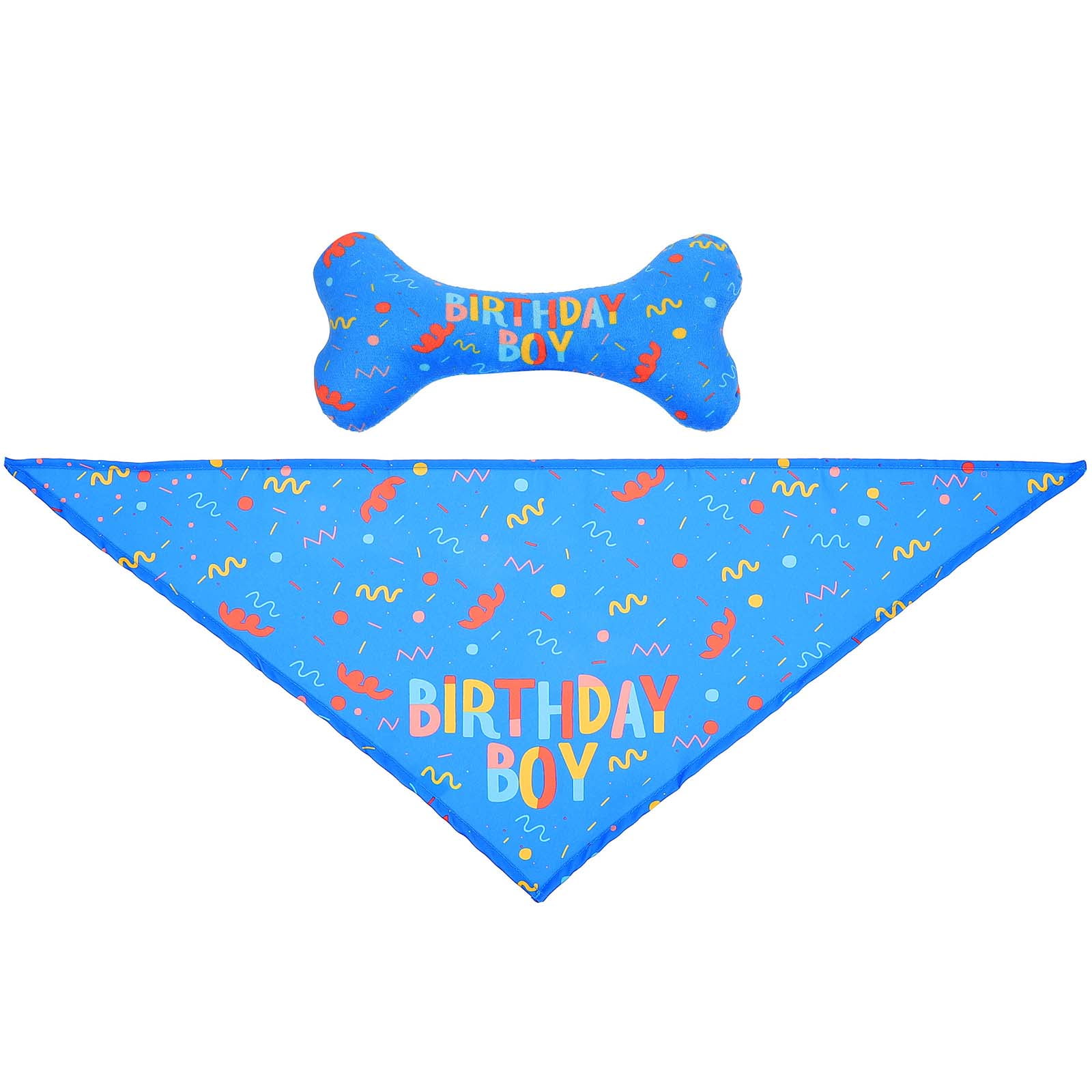 OFFIGAM Pet Triangle Scarf Blue Bone Design Comfortable and Cute Dog Bib