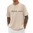 thumbnail image 2 of Marseille Letter Graphic Tees for Men Summer Short Sleeve Crewneck Casual France City Travel T Shirts Streetwear, 2 of 5