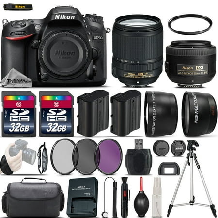 Nikon D7200 Digital SLR Camera + 18-140mm VR + 35mm 1.8G Lens + 64GB -4 Lens