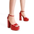 thumbnail image 5 of Sandalia DREAM PAIRS SDHS2324W Roja con Tacón de 14 cm y Plataforma, 5 of 5