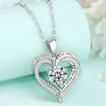 thumbnail image 3 of SFTING 925 Sterling Silver Heart Pendant Necklace with Cubic Zirconia I Love You to the Moon and Back Birthstone Infinity Jewelry Gift for Women Mother Daughter Teens, 3 of 8