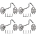 thumbnail image 1 of Door Latch Hook, 4PCS Cabin Hook Latches and Bolts for Door Locks Latch Gate Window Bracket for Silent Latch Lock Gate Latch, 3 Inch/Stainless Steel, 1 of 5