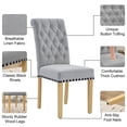 thumbnail image 6 of Foredo Fabric Dining Chairs Set of 2, Linen Upholstered Dining Chair with Tufted Back and Solid Wood Legs, Parsons Chair for Living Dining Room, Light Gray, 6 of 8
