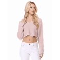 thumbnail image 4 of Yemak Women's Long Sleeve Knit Cropped Sweater Pullover with Hoodie KC009-BLUSH-S/M, 4 of 5