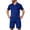 Blue-06, variant on Men's Casual Matching 2 Piece Set – Textured Lightweight Short Sleeve Shirt & Shorts Outfit