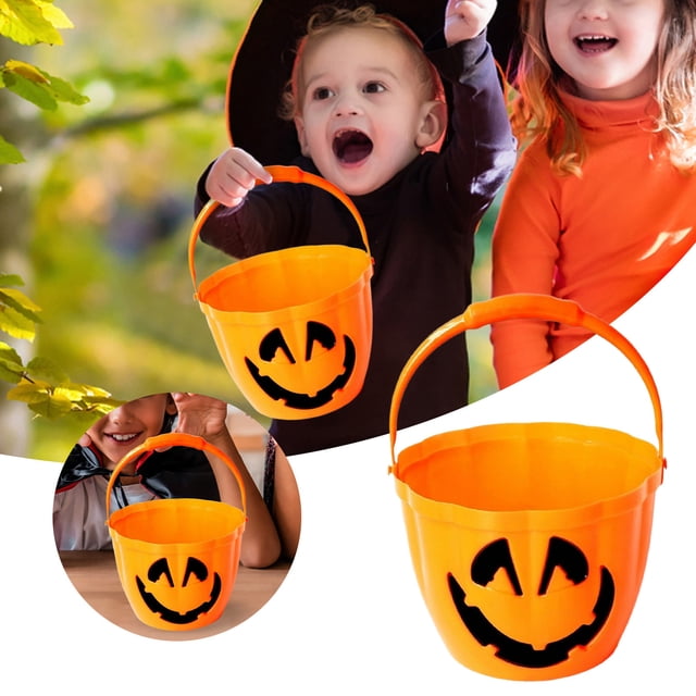 Halloween Decorations Pumpkin Bucket With Glowing Eyes For Party Candy Storage And Home