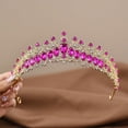 thumbnail image 2 of Yoyauz Women's Gold Crown Crystal Princess Tiara Crystal Queen's Crown Wedding, Bridal Hair Ornament Birthday Prom, Beauty Pageant Party  Barmitzvah Rite of Passage, Photo Props, 2 of 5