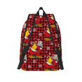 thumbnail image 2 of Lsque Vintage Santa Skiing Red Plaid Pattern Canvas Daypack, Durable Backpack, High-quality Versatile Backpack,Vintage Compact Backpack-Small, 2 of 6