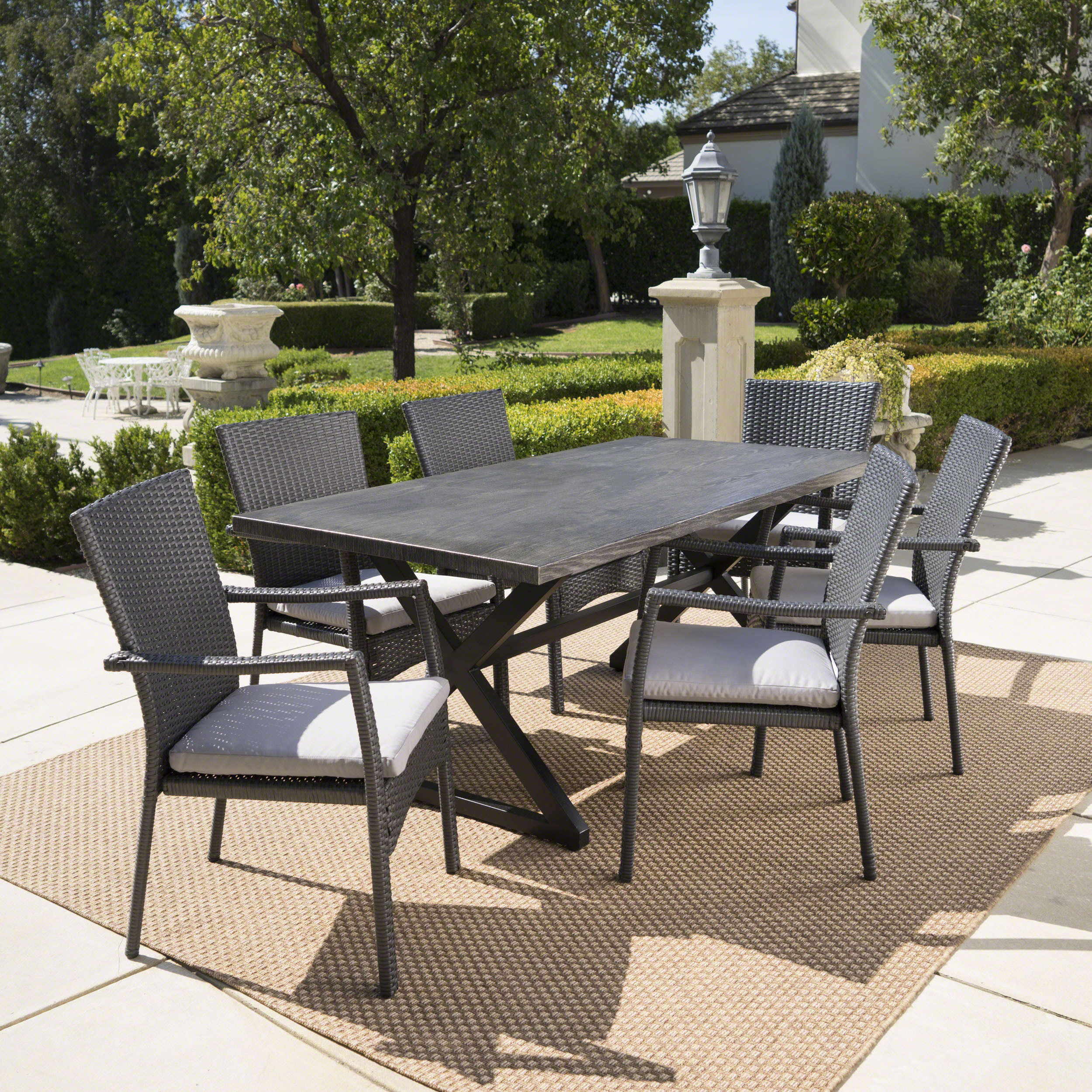 grey aluminum patio table