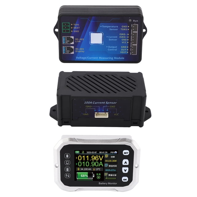 Monitor de batería inteligente pantalla digital Monitor de batería inteligente 100A 10-120V pantalla táctil para pruebas ANGGREK Otros