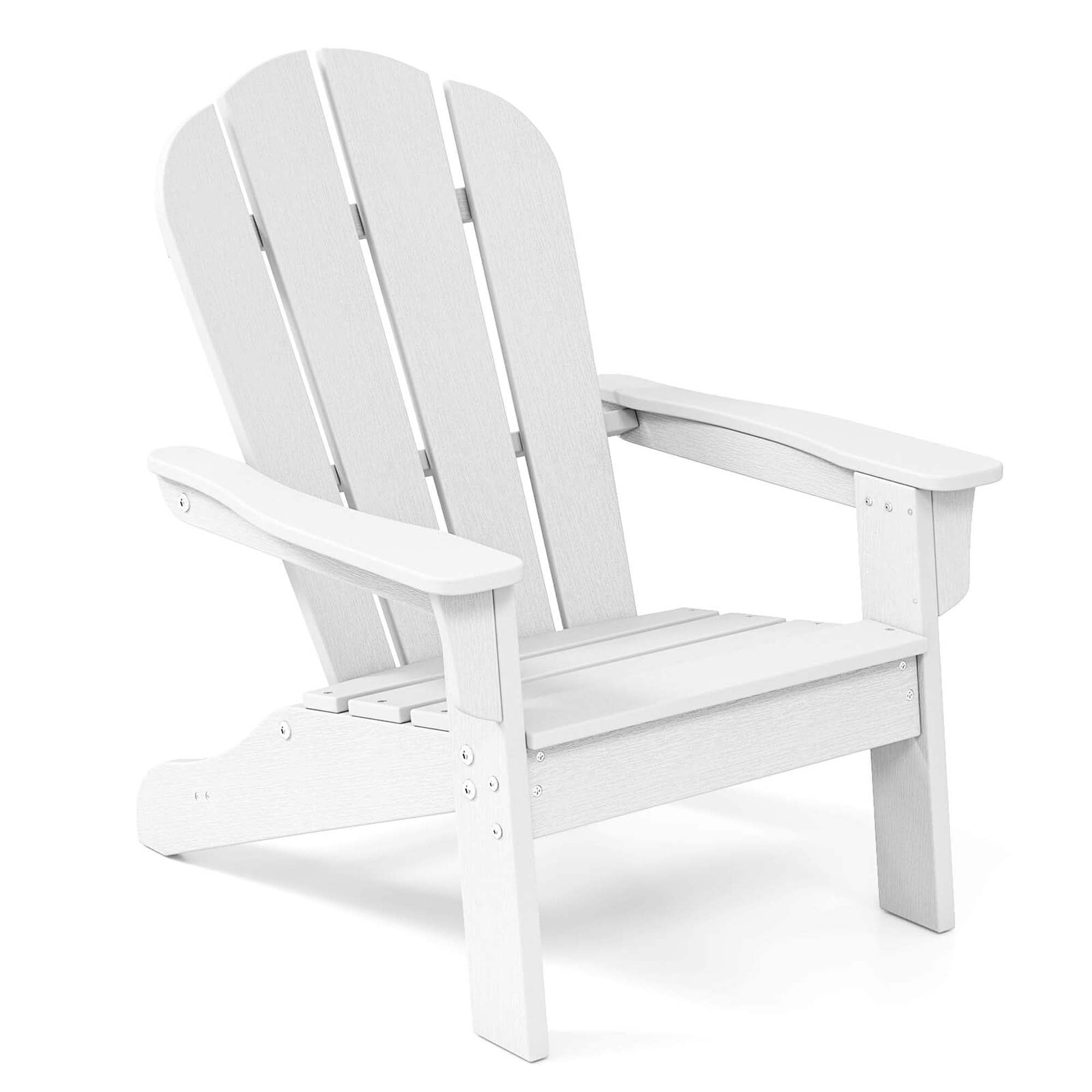 Costway Kids Adirondack Chair with High Backrest Armrests Fire Pit Chair for Kids Ages 3-8 White