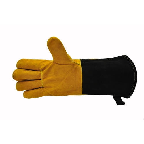 G & F 100 Percent Premium Suede Leather Palm Barbecue/BBQ Gloves with 14.5" Extra Long Sleeve,