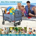 thumbnail image 4 of Arshin 2 in 1 Beach Cart Chairs with Wheels,4 Wheels Folding Beach Chair,Foldable Tanning Chair Beach Lounge Chair for Outdoor, Beach, Pool, Sunbathing, 4 of 8