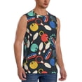 thumbnail image 2 of Bingfone Bowling Ball Pattern Men's Tank Tops Workout Sleeveless Tee Shirts Running Beach Tanks for Men-Large, 2 of 7