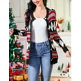 thumbnail image 6 of Ugly Christmas Sweaters for Women Christmas Cardigans Funny Xmas Open Front Button Down Diamond Coats Outwear, 6 of 9