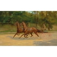 thumbnail image 2 of Thomas Blinks 18x13 Black Ornate Wood Framed Double Matted Museum Art Print Titled - Walter Winans Driving a Carriage (1900), 2 of 5