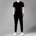 thumbnail image 4 of Conjuntos de pantalones superiores para hombre, camiseta de corte regular, ropa de manga corta para hombre, chándal ajustado de algodón de alta calidad, trajes deportivos holgados, 4 of 5