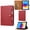 Red, variant on TECH CIRCLE for iPad 11" (A16) 2025, iPad 10.9" (10th Gen) 2022 Release Smart Folio Case, Auto Sleep Wake, Built-in Stand, Pencil Holder, Card Slots, Cash Slots, Classic PU Leather Flip Cover, Pink