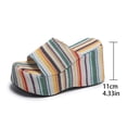 thumbnail image 4 of XIMIN Women's Open-Toe Platform Wedge Espadrille Slippers Fish Mouth Slip-On Wedge Sandals Breathable Fashion Casual Bohemian Summer Beach Vacation Sandals, 4 of 4