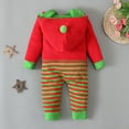 thumbnail image 4 of Toddler Elf Outfit Long Sleeve Elf Hooded Bodysuit Party Dress Baby First Christmas Outfit 18-24 Months, 4 of 6