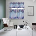 thumbnail image 4 of Purple Flowers Kitchen Curtains Sets for Windows 36 Inch Length, Vintage Blue Mottled Walls Pastoral Rod Pocket Window Treatments Tier Curtains and Valances Set for Bedroom/Bathroom, 4 of 8