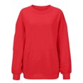 thumbnail image 3 of Ozmmyan Womens Crew Neck sweatshirts Womens Long Sleeve Pullover Sweatshirt With Zipper Pockets Loose Casual Solid Fall Winter, 3 of 6