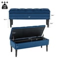 thumbnail image 3 of Foredo Traditional Upholstered Storage Ottoman Bench, Button Tufted Ottoman with Storage,Velvet Storage Bench for Bedroom, Entryway, Living room, Blue, 3 of 7