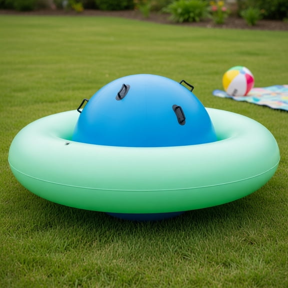 Topcobe 7.5 Foot Giant Inflatable Dome Rocker Bouncer with 6 Built-in Handles for Kids, Blow Up Giant Rocking Ball Playground Equipment, Indoor Outdoor Game Toy Gifts, Green