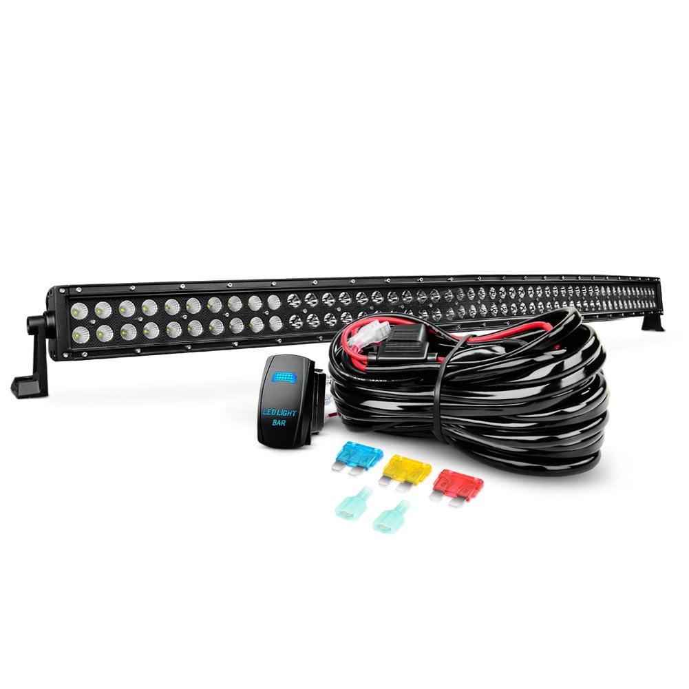 Curved 50inch 288W Combo LED Light Bar Offroad UTE Jeep SUV RZR Ford+Wiring Kit
