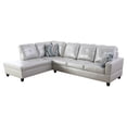 thumbnail image 1 of Star Home Living Corp Ben Faux Leather Left Sectional Sofa in Silver Powder, 1 of 4