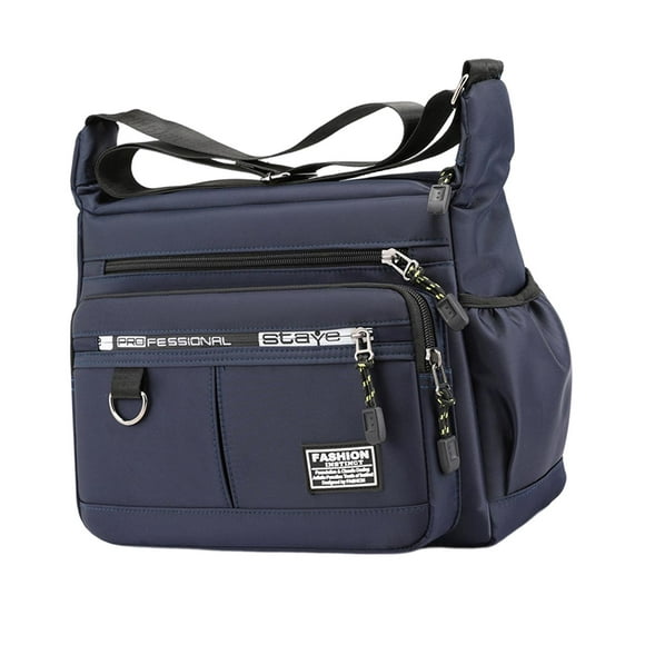 Men Shoulder Bag Handbag Adjustable Shoulder Strap Casual Oxford Multiple Pockets Tote Bag Pouch for Party Spring Shopping Travel Outdoor blue