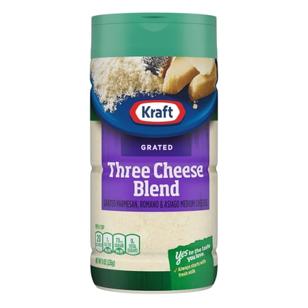 Kraft Natural Grated Parmesan, Romano and Asiago Cheese Shaker, 8 oz Bottle