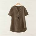 thumbnail image 5 of Roncen Womens Short Sleeve Shirts V Neck Collared Button Down Shirt Tops with Pockets, 5 of 8