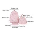 thumbnail image 2 of Polka Dot Bow School Backpack Set, Water Resistant Backpack with Pendant, Heavy Duty Bookbag for Travel Work, White, 2 of 10
