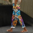 thumbnail image 2 of YUANGUANST Women's Wide Leg Pants Women's Spring And Summer Casual 3D Printed Back Pocket Cotton And Linen Pants Business Work Casual Pants, 2 of 4