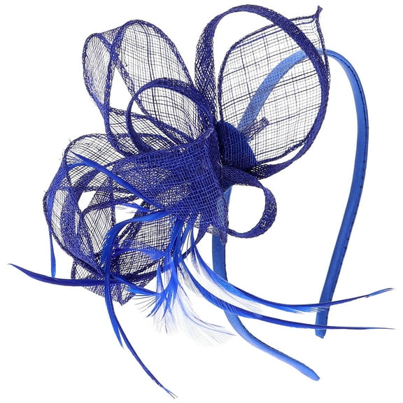 PAMINGONO Fascinator Headband Blue Women Hair Accessory Wedding Bridal Headdress 1Set 8.7x6.7in