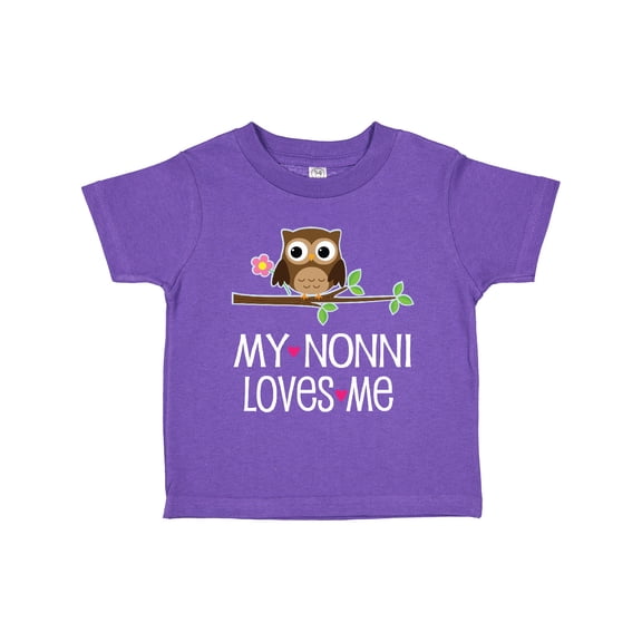 Inktastic My Nonni Loves Me Grandchild Owl Girls Toddler T-Shirt