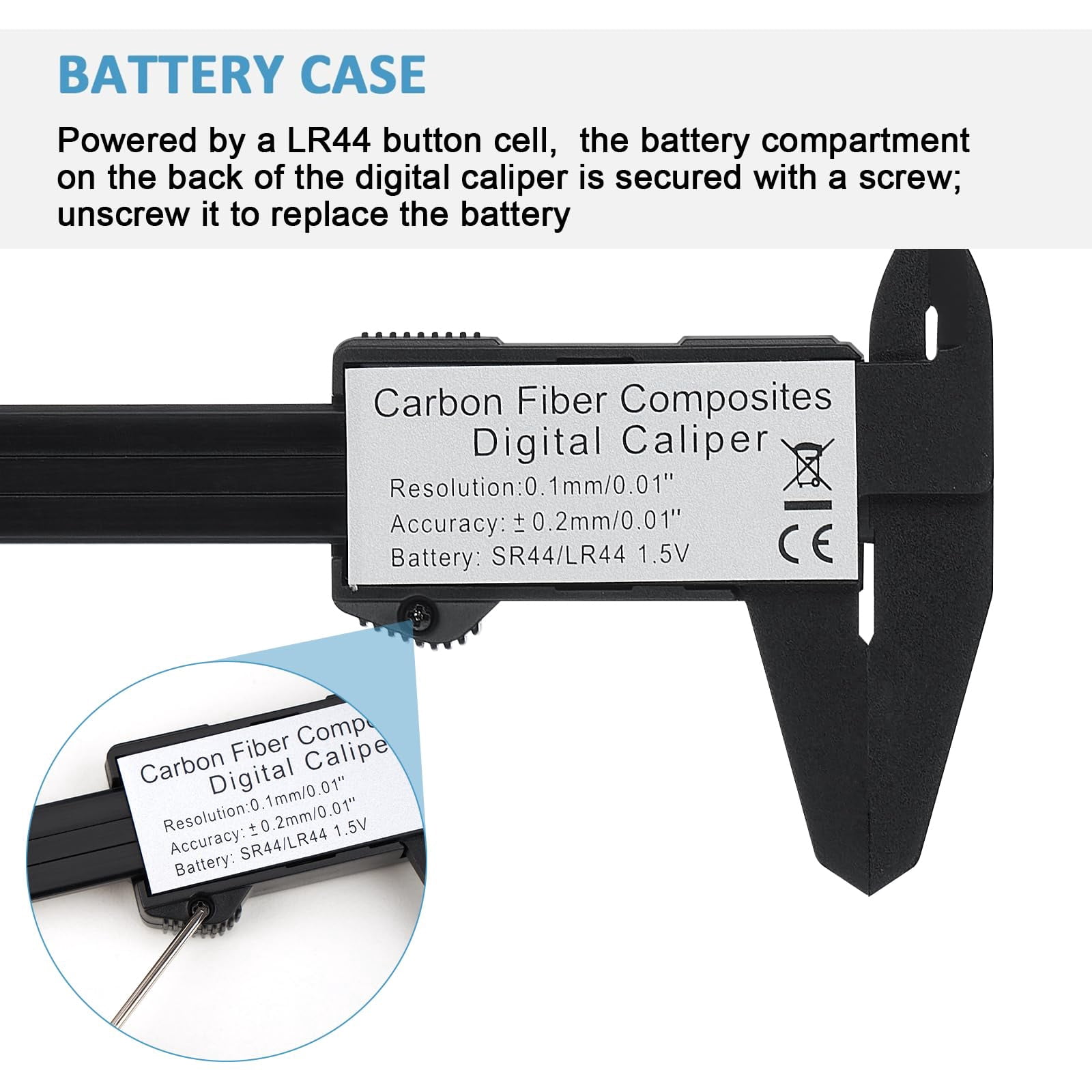 Digital Caliper, 0-6" Calipers Measuring Tool - Electronic Micrometer Caliper with Large LCD Screen, Auto-Off Feature, Inch and Millimeter Conversion