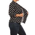 thumbnail image 2 of Women's Plus Size Casual Open Front Polka Dot Roll Up Sleeve Blazer Jacket, 2 of 5