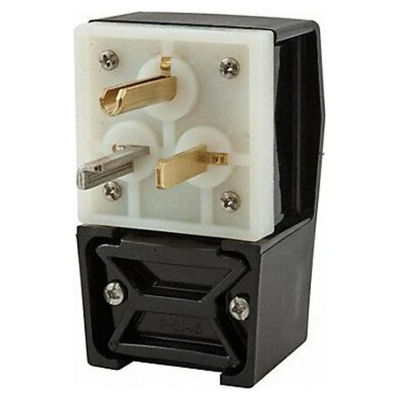 Hubbell Wiring Device-Kellems Agl Strt Blade Plug,Blk,30 A,Stnd,5-30P HBL9309