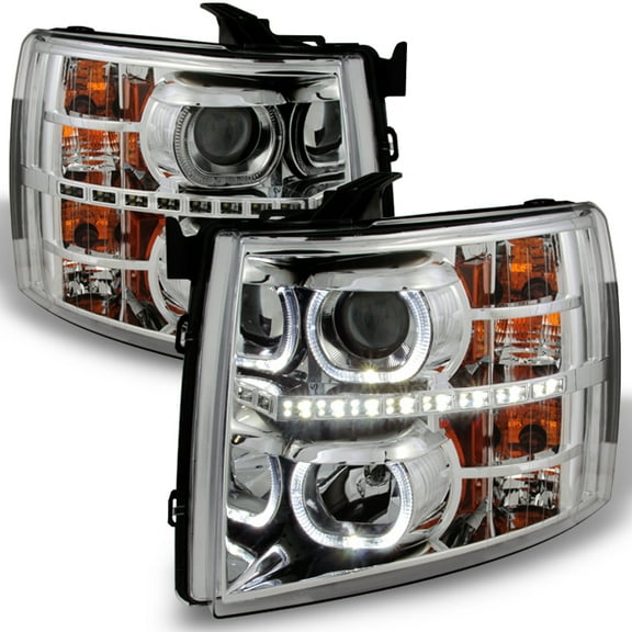 AKKON - For Chevy Silverado Pickup Exclusive Projector Ultra Bright SMD DRL LED Headlights Front Lamps