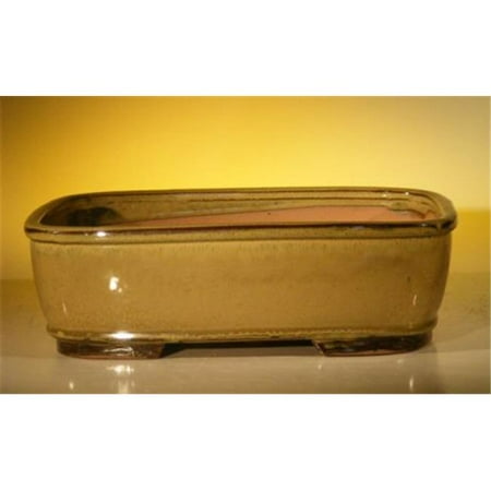 

12 x 9.5 x 3.375 in. Ceramic Bonsai Pot Olive Green - Rectangle