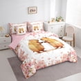 thumbnail image 2 of Erosebridal Dancing Capybaras Twin Bedding Sets 7-Piece For Teens,Romantic Floral Cherry Blossoms Bedding Comforter Set For Child Boys Girls,Pink Reversible, 2 of 6