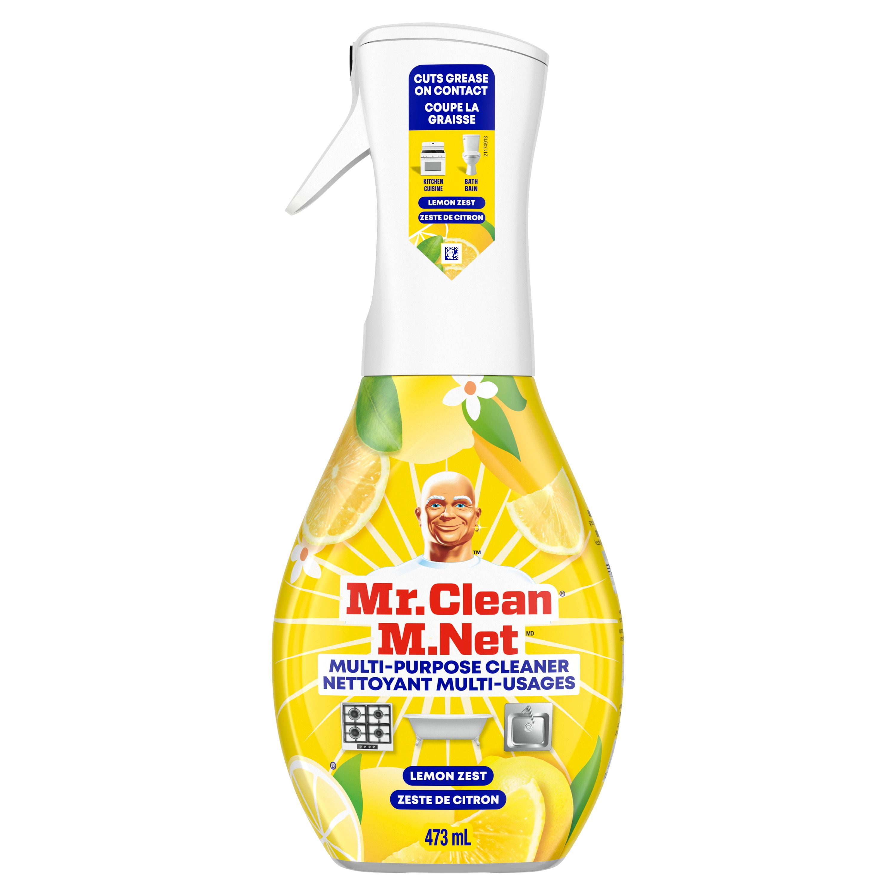 Mr. Clean Clean Freak All Purpose Cleaner Spray, Multi-Surface Cleaning, Lemon Zest Scent, 473 mL