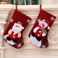 thumbnail image 7 of Christmas Stockings Socks Plaid Santa Claus/Elk/Snowman Candy Gift Bag XmasTree Hanging Ornament Decoration, 7 of 7