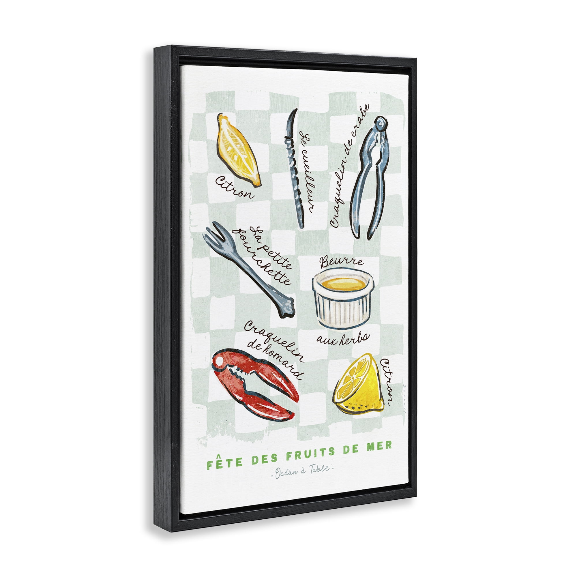 Stupell Industries Modern French Bistro Black Framed Floater Canvas Wall Art, design by Chad Barrett