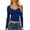 D-Navy223, variant on DHFJKG Long Sleeve T Shirts For Women V Neck Low Cut Crop Tops Fall Slim Fit Basic Tees
