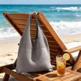 thumbnail image 6 of Beach Tote Bag, Woven Summer Shoulder Bag Boho Crochet Beach Bag for Travel Pool Picnic Shopping, Lightweight Spacious 11.81 x 15.74 in, 6 of 6